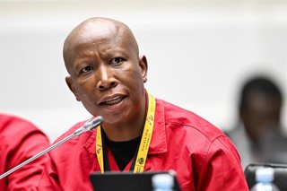 10 febrero, 2026 I  Julius Malema durante una Asamblea Nacional en Ciudad del Cabo, Sudáfrica,