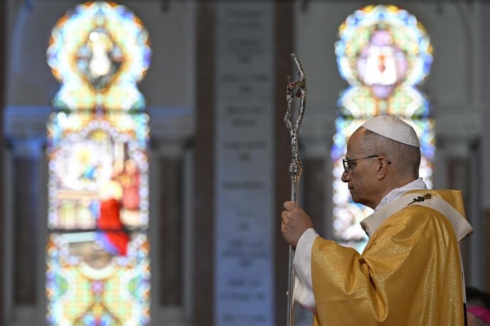 El Papa en una misa en la basilica de St. Augustine en Annaba, Argelia.