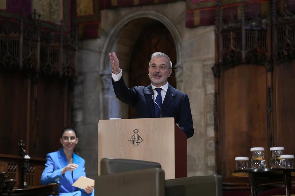 Collboni durante su intervención en el acto de inauguración del Any Cerdà.