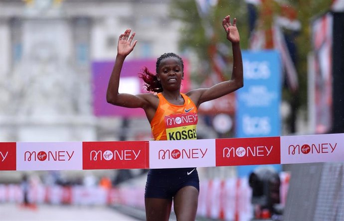 Archivo - Brigid Kosgei, maratón Londres