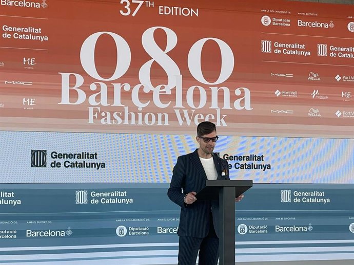 El director del Consorci de Comerç, Artesania i Moda de la Generalitat, Moisés Rodríguez, durante la inauguración de la 080 Barcelona Fashion