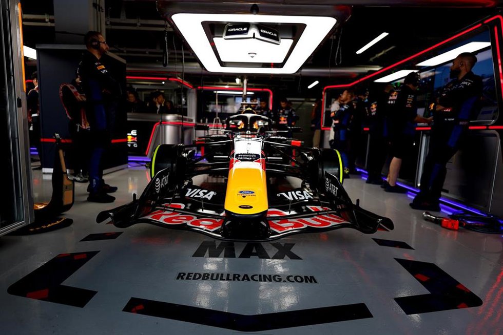 El monoplaza de Oracle Red Bull Racing RB22, para la temporada 2026 de Fórmula 1, en el GP de Japón.