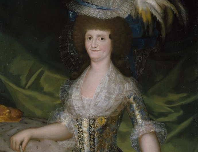 Detalle del cuadro 'María Luisa de Parma', pintado por Goya, expuesto en el Museo del Prado.