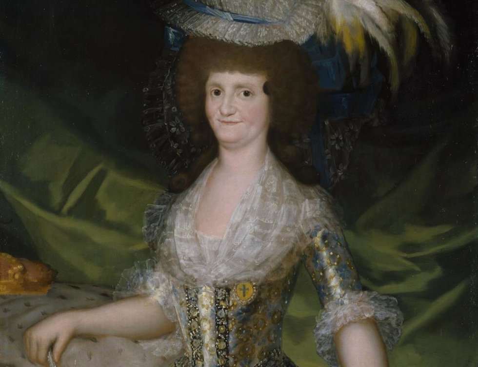 Detalle del cuadro 'María Luisa de Parma', pintado por Goya, expuesto en el Museo del Prado.