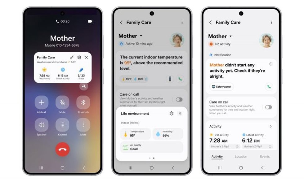 Aplicación 'Family Care' de Samsung.