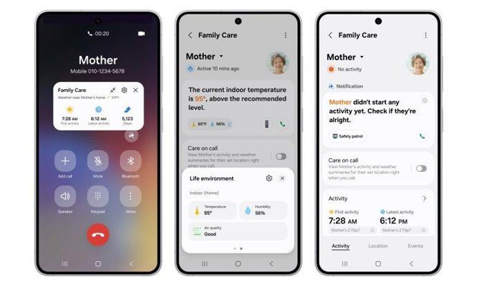 Aplicativo “Family Care” da Samsung.