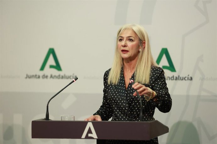Archivo - La consejera de Cultura y Deporte de la Junta de Andalucía, Patricia del Pozo, interviene en la rueda de prensa posterior a la reunión semanal del Consejo de Gobierno, en foto de archivo.