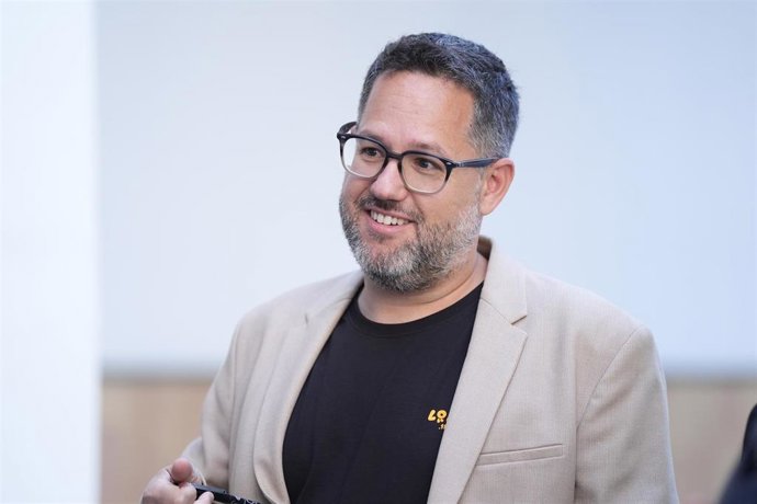 El portavoz y candidato a la Junta por Adelante Andalucia, José Ignacio García, en una atención a los medios