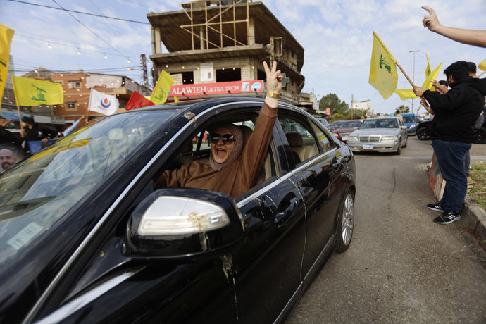 April 17, 2026, Zahrani, Zahrani District, lebanon: Vehicles carrying displaced lebanese travel along the highway linking Sidon to southern Lebanon, heading back to their towns north and south of the Litani River following the ceasefire.