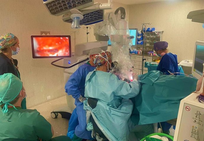 El Hospital Clínico San Cecilio acoge las sesiones quirúrgicas, que se desarrollan durante las mañanas del jueves y viernes con la realización de cinco cirugías retransmitidas en directo en el salón de actos.