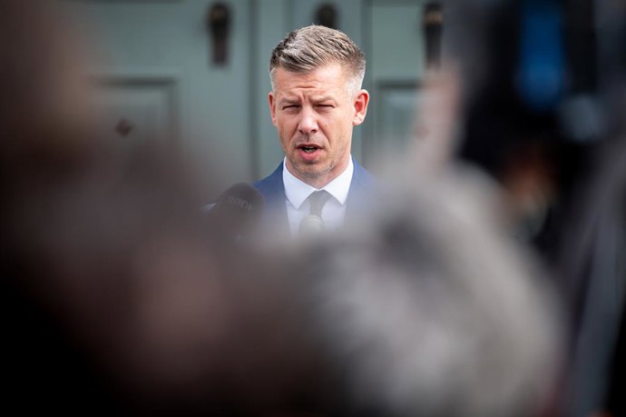 April 15, 2026, Budapest, Budapest, Hungary: PM-elect PETER MAGYAR meets the President of Hungary, TAMAS SULYOK at his residence at the castle district of Budapest for the first time as newly elected PM on 15 April 2026.