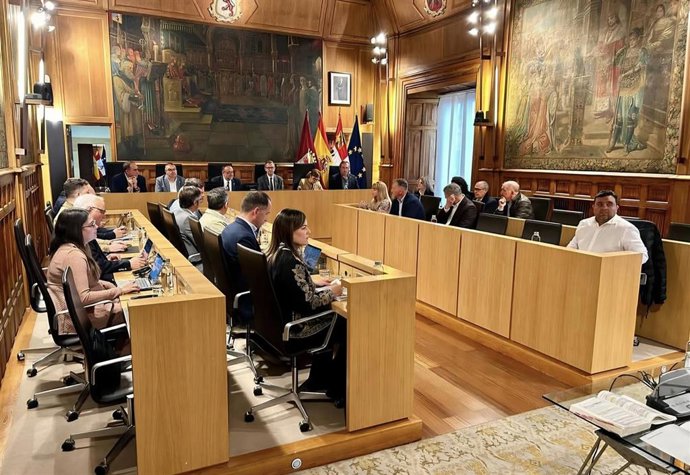 Imagen del pleno extraordinario de la Diputación de León celebrado este viernes.