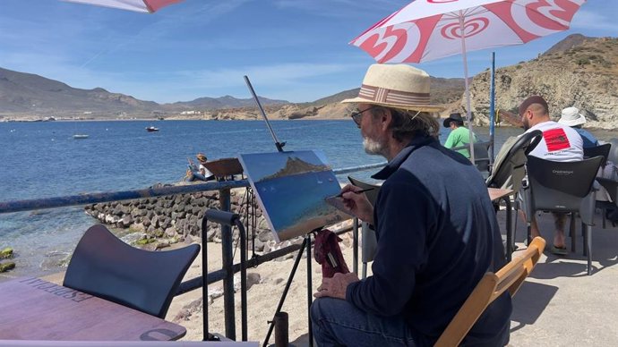 Taller de Pintura de Paisaje Natural que se celebra en el Isleta del Moro, en Níjar (Almería).