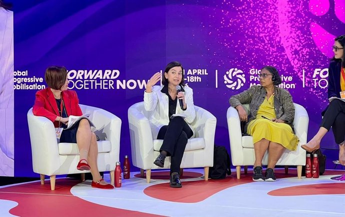 La secretaria de Estado de Cooperación, Eva Granados, en la Global Progressive Mobilisation