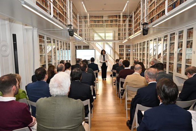 Concepción Pilar Barrio Del Olmo, presidenta del Consejo General del Notariado, durante la jornada 'La sociedad de responsabilidad limitada ante un peculiar intento de reforma'.