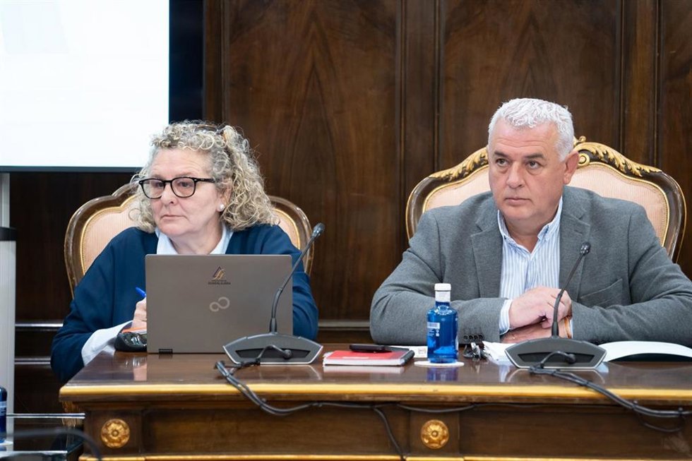 Susana Alcalde y José Luis Vega en el pleno de la Diputación.