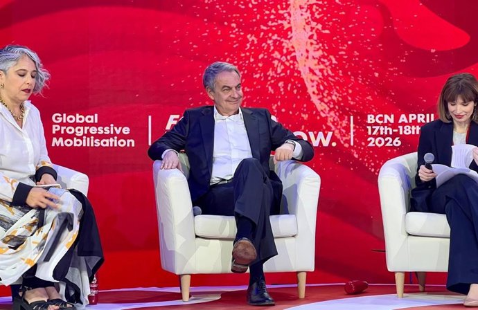 El expresidente del Gobierno José Luis Rodríguez Zapatero, en la Global Progressive Mobilisation