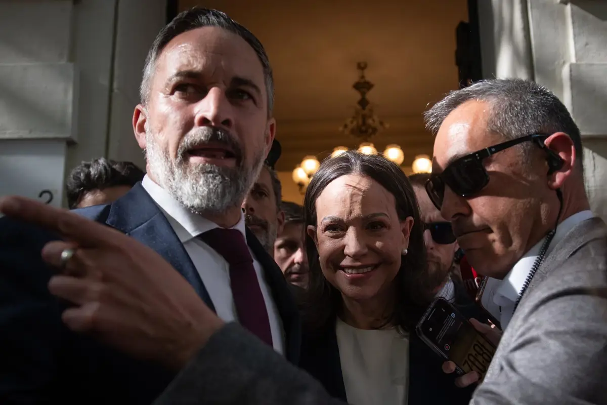 Santiago Abascal y María Corina Machado en reunión en Madrid