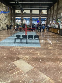 Hall del Ayuntamiento de Zaragoza en una imagen tomada por ZeC sobre la regulación extraordinaria de inmigrantes