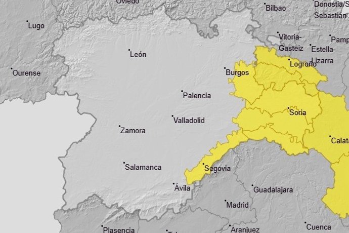 Las tormentas pondrán este sábado en aviso a Soria, Burgos, Segovia
