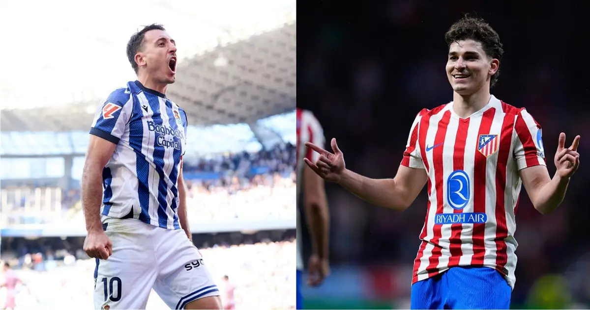 Mikel Oyarzabal, Real Sociedad, y Julián Álvarez, Atlético de Madrid