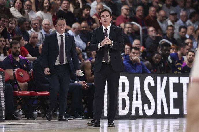 Xavi Pascual (Barça) en el partido contra el Bayern de Múnich en el Palau Blaugrana