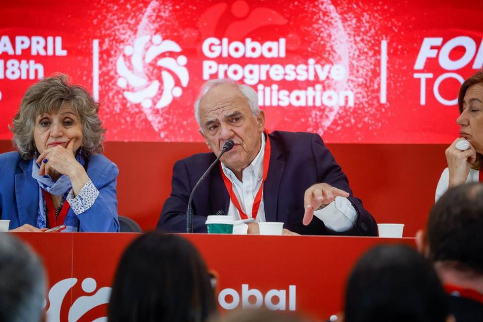 El expresidente de Colombia Ernesto Samper en la segunda jornada de la GPM en Barcelona este sábado