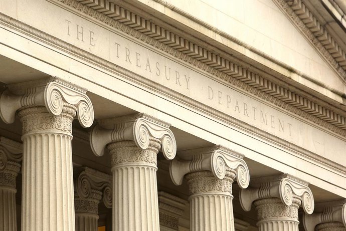 Archivo - January 19, 2023, WASHINGTON, WASHINGTON, D.C, USA: The Treasury Department in Washington D.C. on January 19, 2023.  The U.S. has hit its debt limit, with the Treasury Department now taking measures to prevent a potentially devastating default.