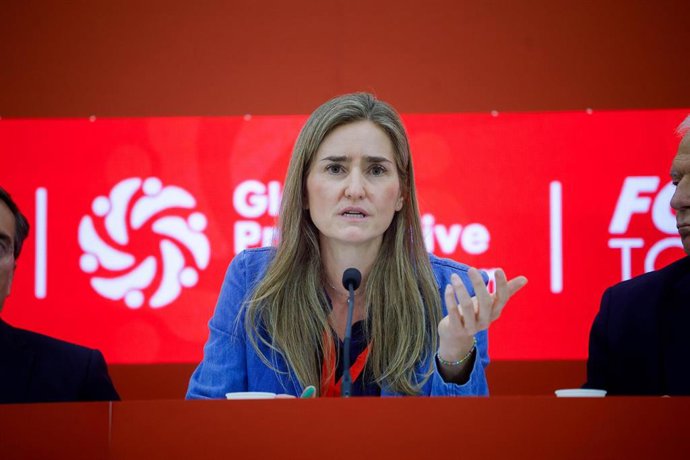 La vicepresidente tercera y ministra para la Transición Ecológica y el Reto Demográfico, Sara Aagesen, en su intervención en la segunda jornada de la Global Progressive Mobilisation (GPM)