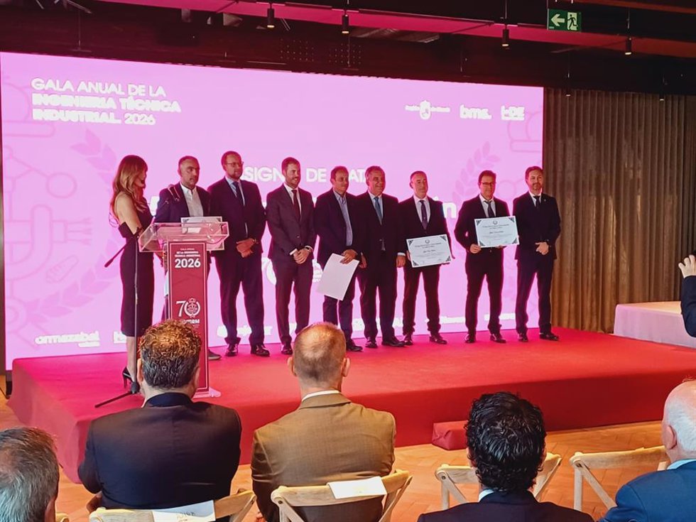 El consejero de Medio Ambiente, Universidades, Investigación y Mar Menor, Juan María Vázquez, durante la celebración del acto que conmemoró la constitución del Coitirm hace 70 años
