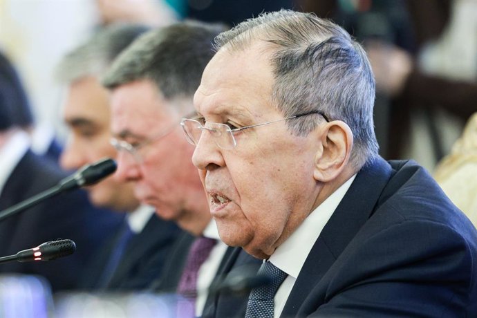 RUSSIA, MOSCOW - APRIL 17, 2026: Russia's Foreign Minister Sergei Lavrov attends a meeting of the Council of Foreign Ministers of the Commonwealth of Independent States (CIS) at the Russian Foreign Ministry's Reception House