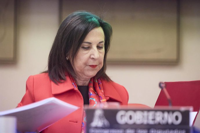 La ministra de Defensa, Margarita Robles, comparece ante la Comisión Mixta de Seguridad Nacional, en el Congreso de los Diputados, a 31 de marzo de 2026, en Madrid (España). Robles comparece a petición del Partido Popular para informar de las repercusione