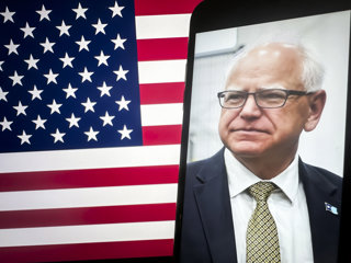 Una ilustración del gobernador de Minnesota Tim Walz