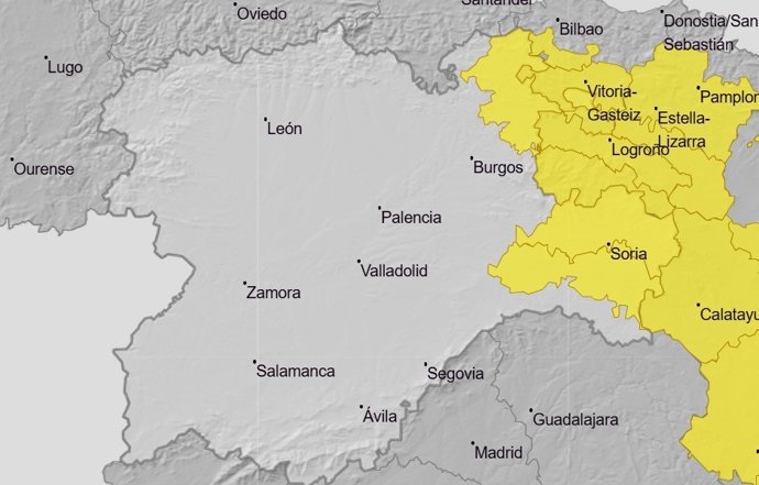 Las tormentas mantendrán este domingo en aviso a las provincias de Burgos y Soria