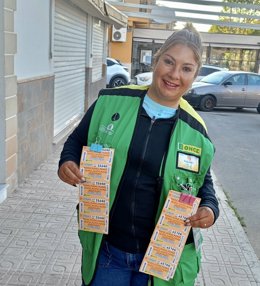 Nazaret Salazar, vendedora de la ONCE en Vélez-Rubio (Almería).
