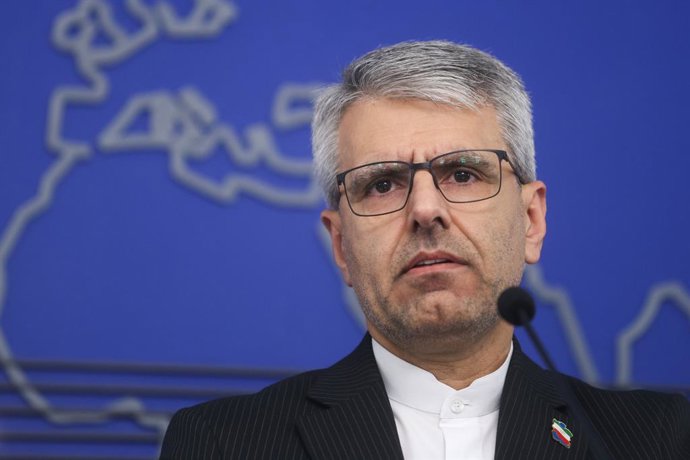 April 15, 2026, Tehran, Iran: Esmail Baghaei Hamaneh, current spokesperson of Ministry of Foreign Affairs seen during his weekly press conference.