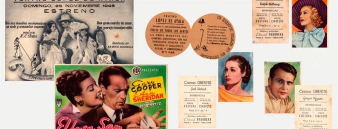 Archivo - Programas de mano de cine y cromos cromos de artistas cinematográficos que guarda el Centro de la Documentación y de la Imagen de Extremadura que da cuenta de la historia del cine clásico de Hollywood en la ciudad de Badajoz.