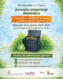 Cartel de la jornada que llevará a cabo el Ayuntamiento de León este miércoles con motivo del Día Mundial de la Tierra.