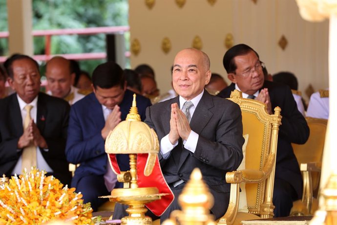 Archivo - El rey de Camboya, Norodom Sihamoni.