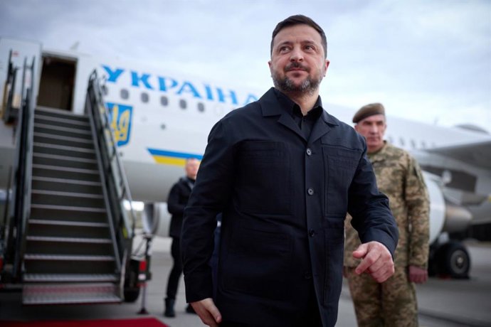 14 de abril de 2026, Ucrânia, Ucrânia, Ucrânia: O presidente ucraniano Volodymyr Zelenskyy está em visita oficial à Noruega, onde mantém conversações com autoridades norueguesas. Oslo, Noruega, 14 de abril de 2026