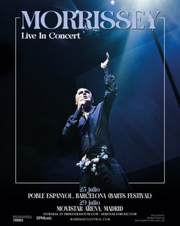 Cartel de los conciertos de Morrissey en Barcelona  y Madrid