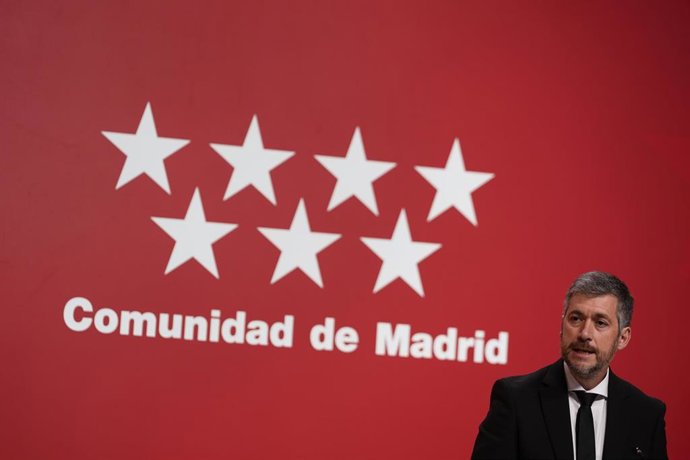 Archivo - El consejero de Presidencia, Justicia y Administración Local de la Comunidad de Madrid, Miguel Ángel García Martín, en rueda de prensa posterior al Consejo de Gobierno