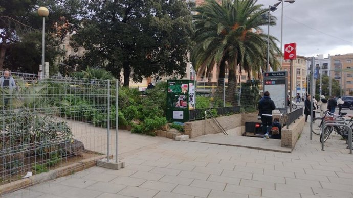 Archivo - Obres a l'estació de Plaça de Sants de l'L5 del Metro de Barcelona