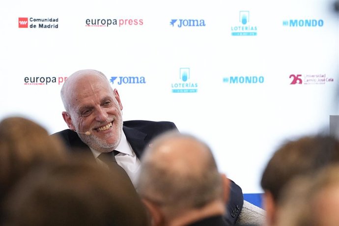 Archivo - Javier Tebas, President of LaLiga, during the Desayunos Deportivos Europa Press with Javier Tebas, President of LaLiga, at Camilo Jose Cela University on January 13, 2026, in Madrid, Spain.