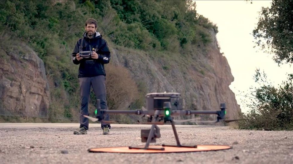 Imagen del dron para evitar riesgos geológicos