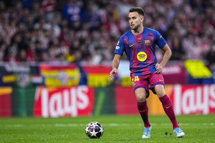 Eric Garcia of FC Barcelona in action during the UEFA Champions League 2025/26 Quarter-Final Second Leg match between Atletico de Madrid and FC Barcelona at Riyadh Air Metropolitano on April 14, 2026, in Madrid, Spain.