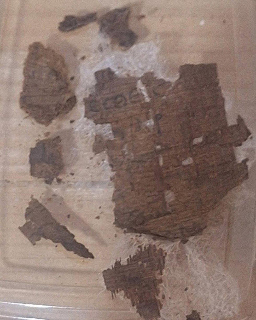 Fragmento del papiro hallado.