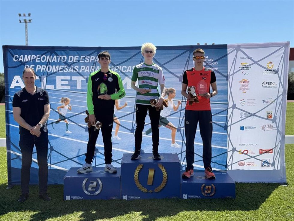 Imagen del podio del Campeonato de España de Promesas Paralímpicas de Atletismo 2026