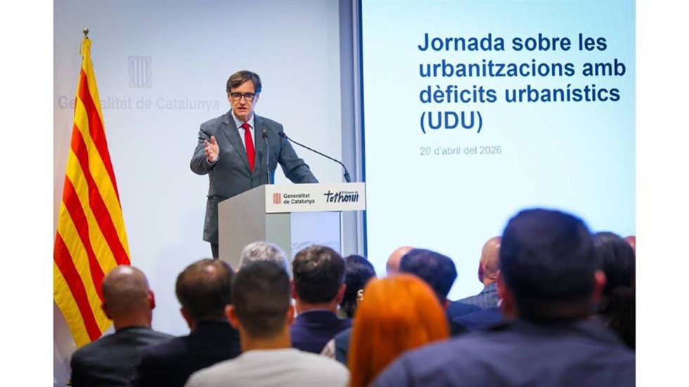 El presidente de la Generalitat, Salvador Illa, en la jornada sobre urbanizaciones con déficits urbanísticos