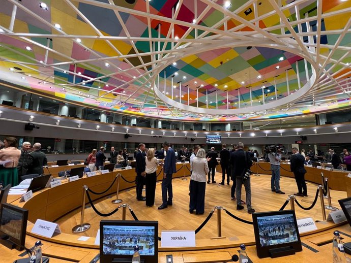 Archivo - Arquivo - Vista geral da reunião do Conselho de Relações Externas e Defesa da União Europeia em Bruxelas, em 30 de agosto de 2024, em Bruxelas (Bélgica).